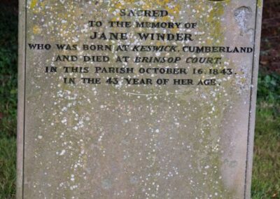 Brinsop Church Jane Winder Gravestone
